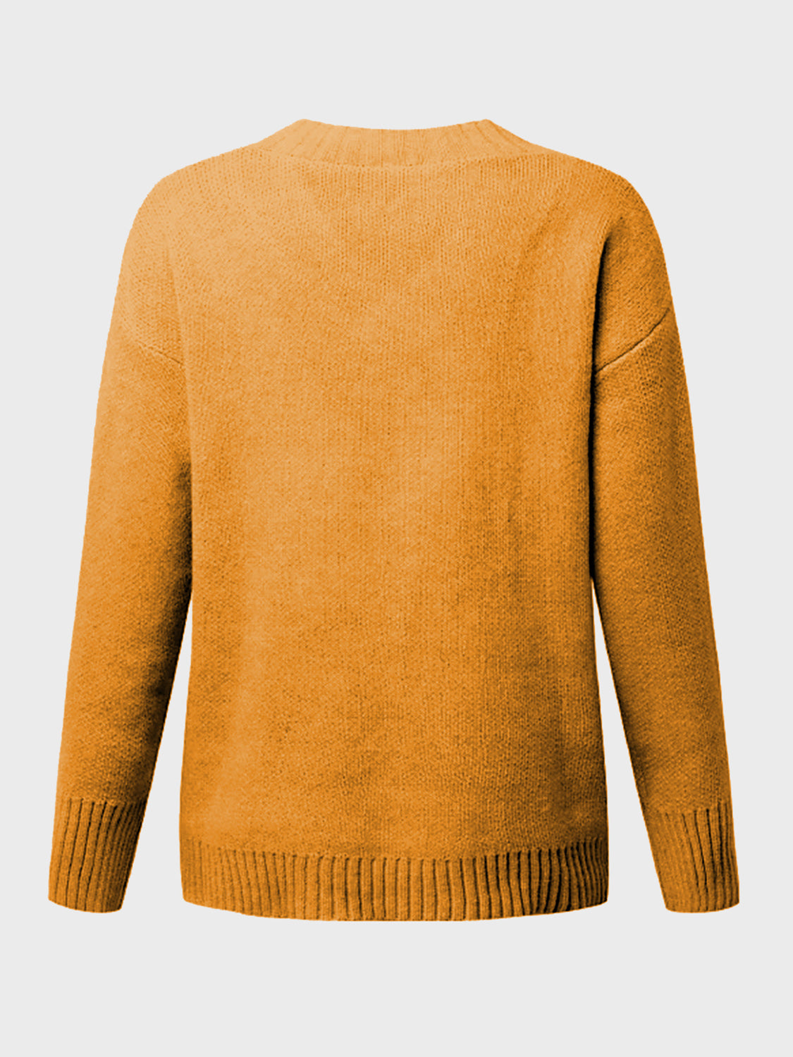 V-Neck Long Sleeve Knit Top - ClassiQ