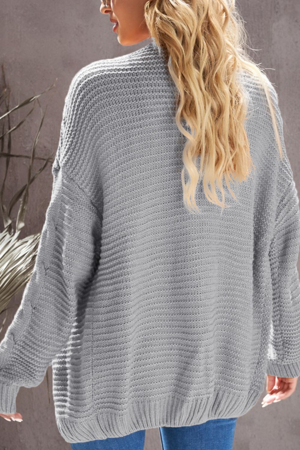 Cable-Knit Open Front Cardigan - ClassiQ