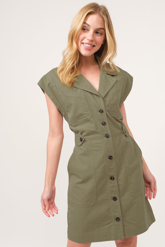 And The Why Button Up Sleeveless Dress - Classique Collection