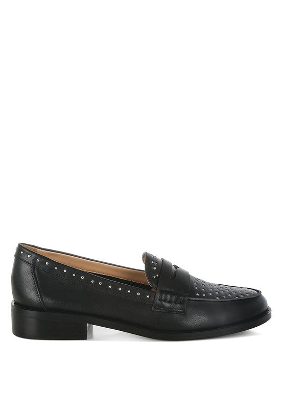 Raisa Stud Embellished Penny Loafers - Classique Collection