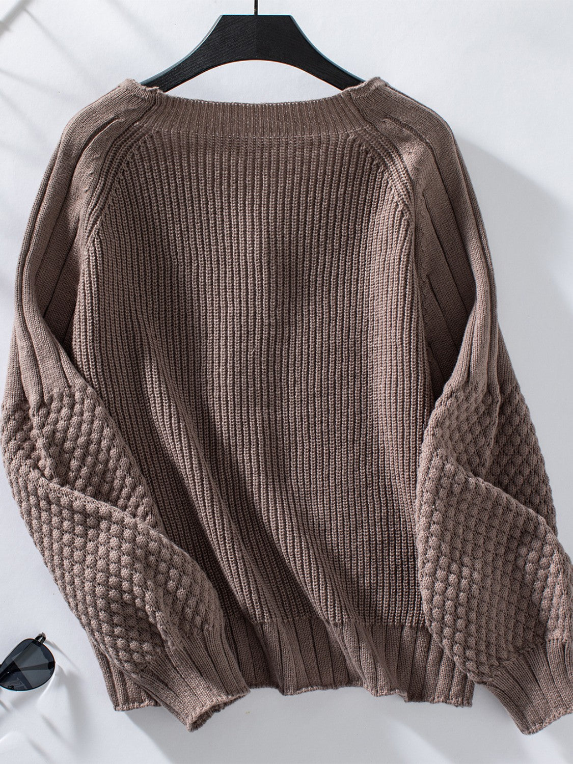 V-Neck Button Up Raglan Sleeve Cardigan - Classique Collection