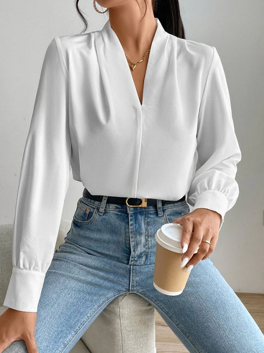 V Neck Long Sleeve Top - Classique Collection