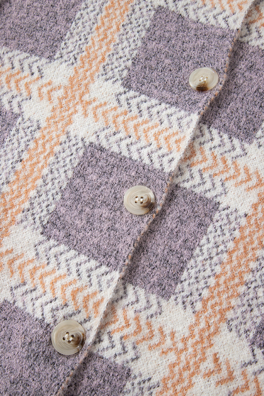 Plaid Button Up Collared Neck Cardigan - ClassiQ