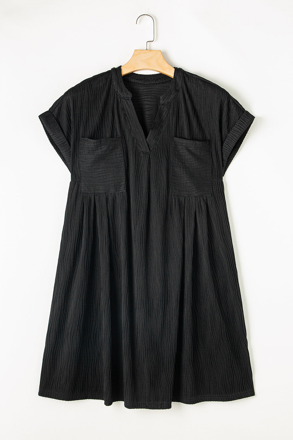 Textured Notched Cap Sleeve Dress - Classique Collection