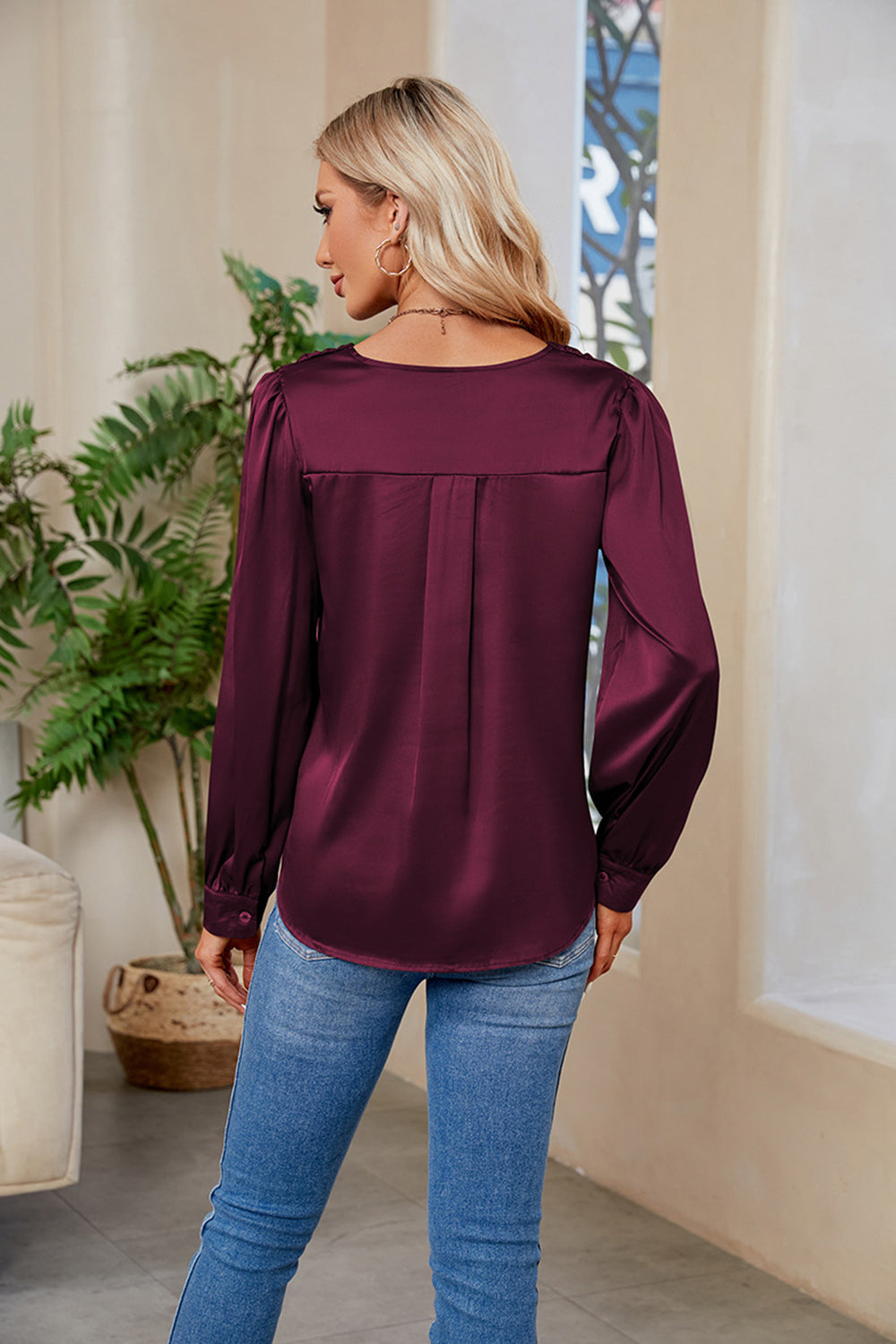 V-Neck Long Sleeve Top - Classique Collection