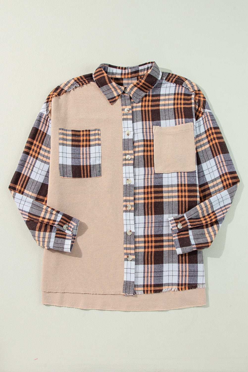Plaid Button Up Long Sleeve Shacket - Classique Collection