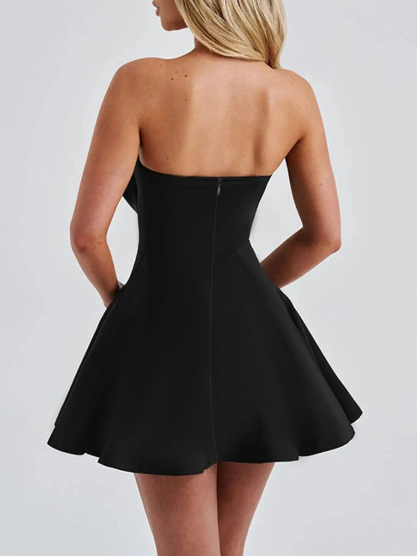 Bow Tube A - Line Mini Dress