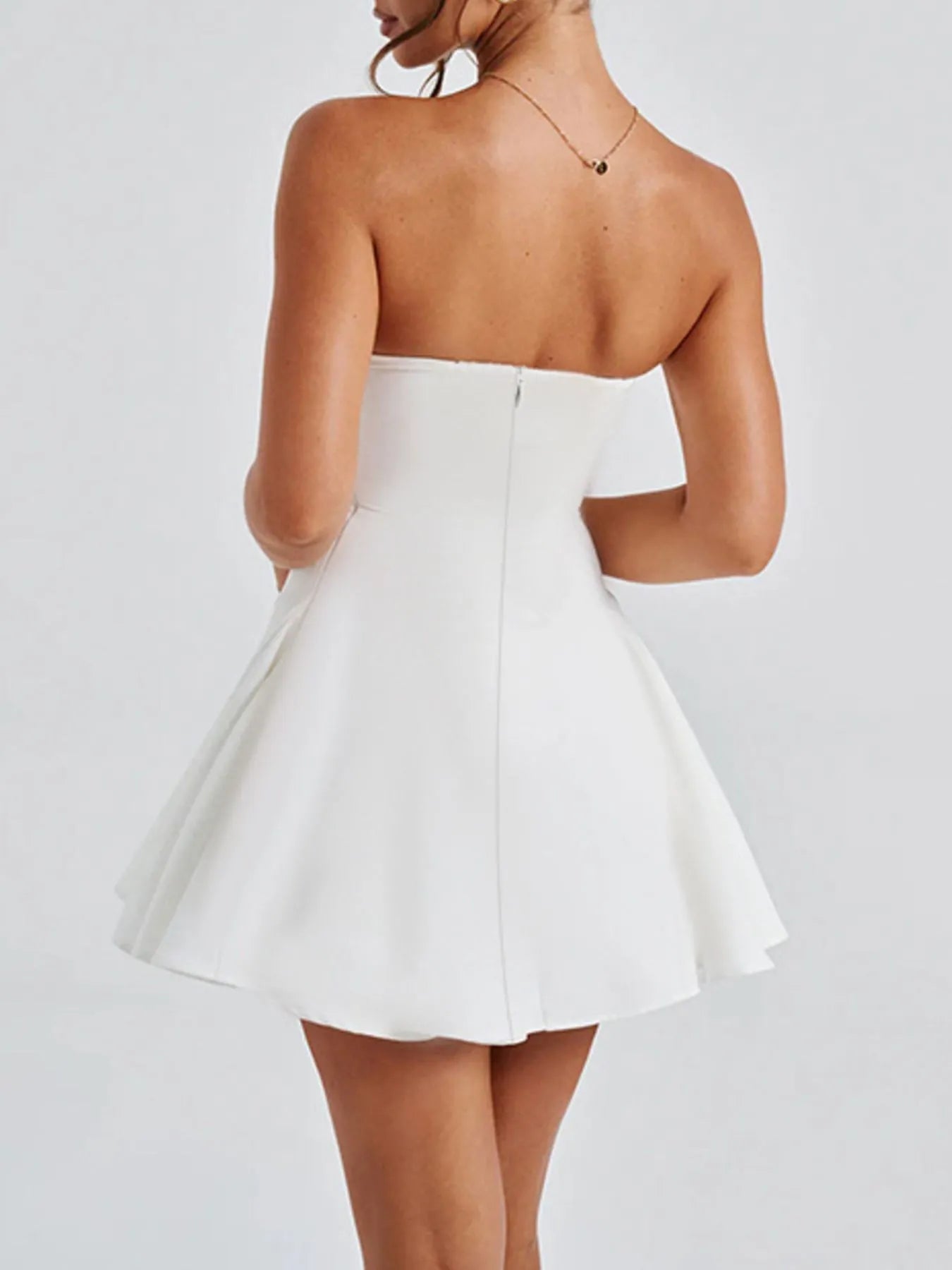 Bow Tube A - Line Mini Dress