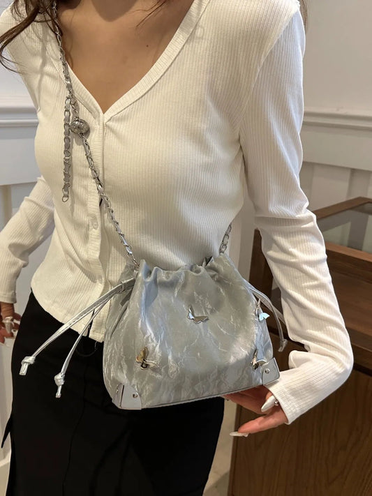 Butterfly Drawstring Bucket BagBag