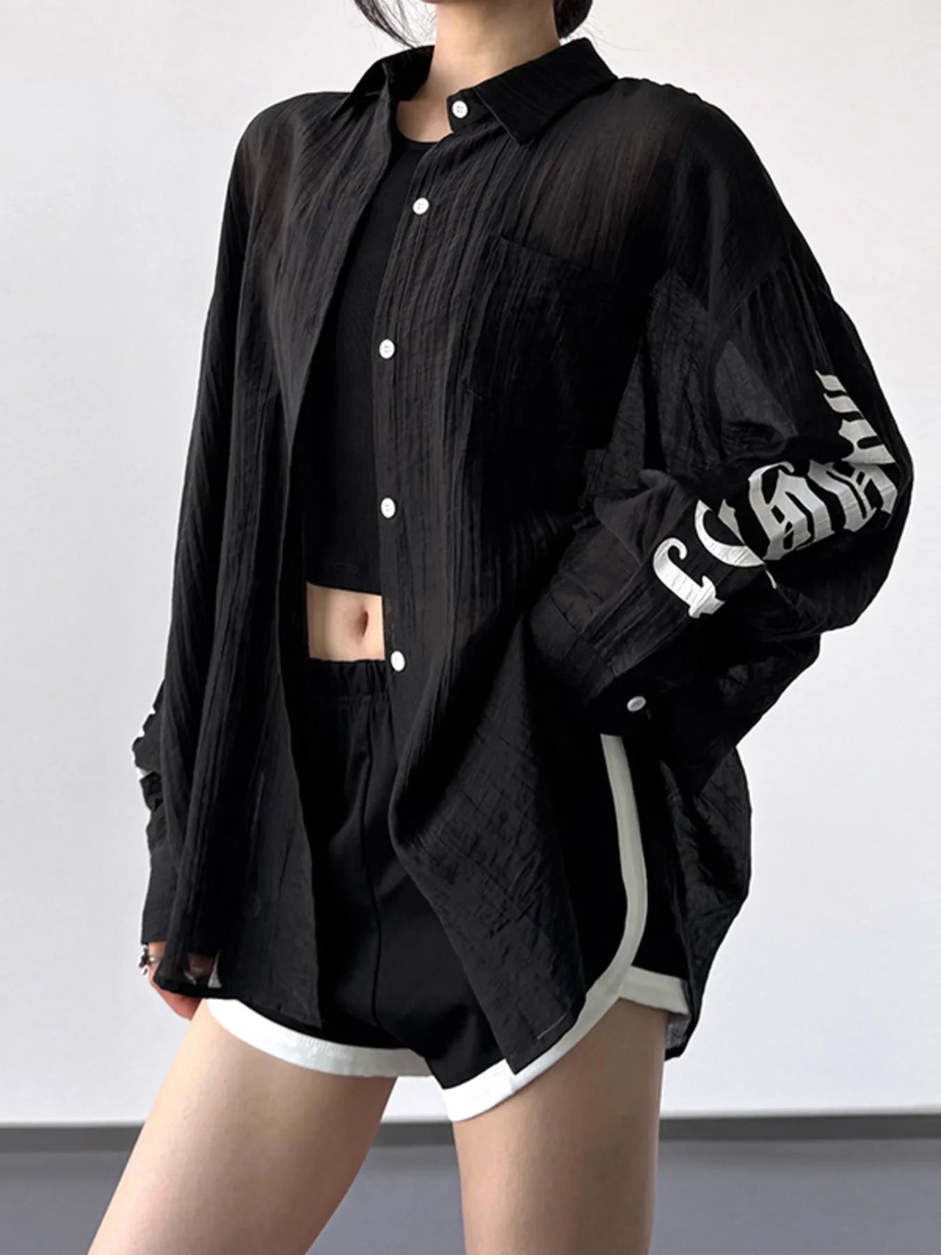 Button - Up Long Sleeve Oversized Shirt