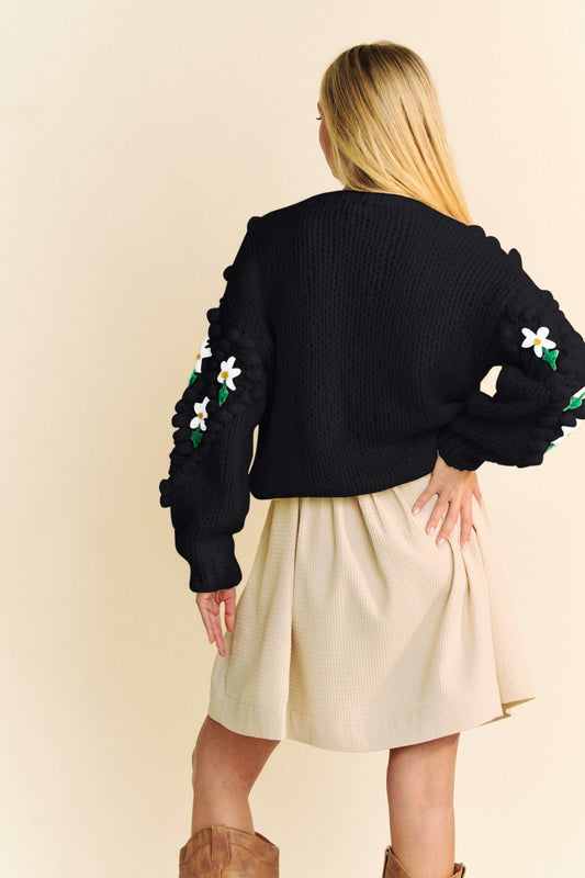 Davi & Dani Floral Pattern Button Down Cardigan - Classique Collection