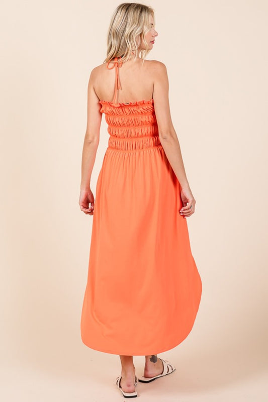 Culture Code Tie Back Shirring Dress with Pockets - Classique Collection