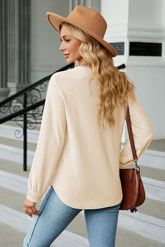 V-Neck Long Sleeve Blouse - Classique Collection