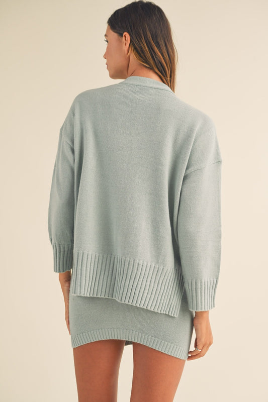 MABLE 3 Pieces Sweater Set with Crop Cami, Mini Skirt, Cardigan - ClassiQ