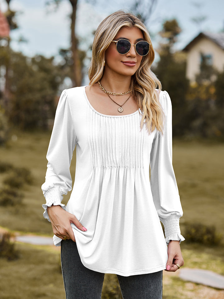 Puff Sleeve Pleated Blouse - Classique Collection