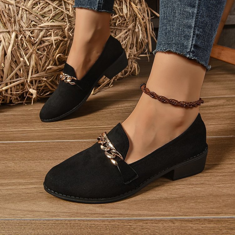Pointed Toe Chunky Heel Stylish Casual Shoes Women Trendsi