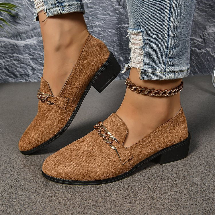 Pointed Toe Chunky Heel Stylish Casual Shoes Women Trendsi
