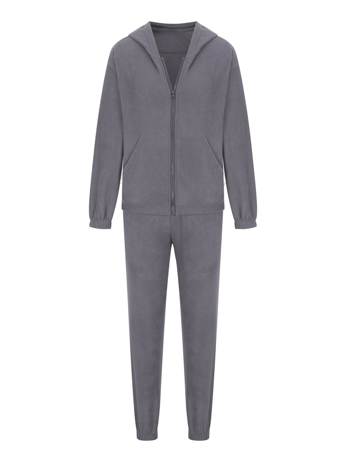 Zip Up Long Sleeve Hoodie and Joggers Set - ClassiQ