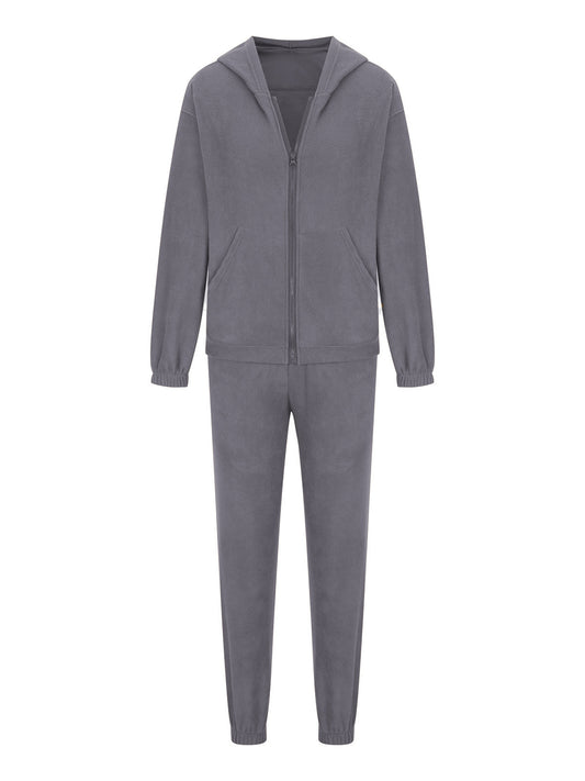 Zip Up Long Sleeve Hoodie and Joggers Set - ClassiQ