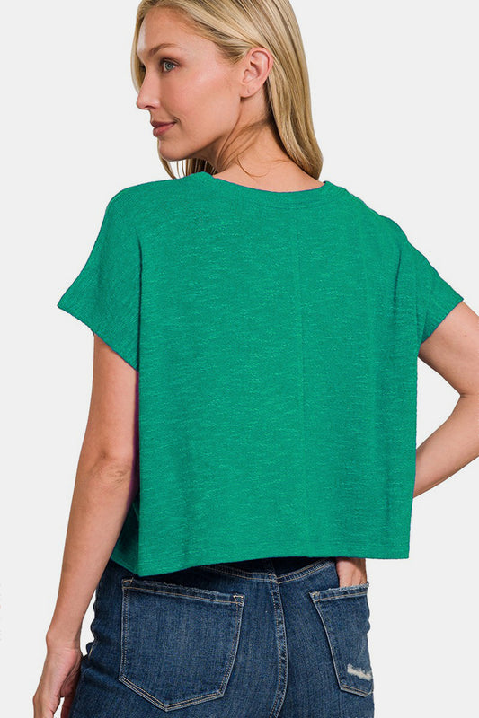 Zenana Round Neck Short Sleeve T-Shirt - Classique Collection