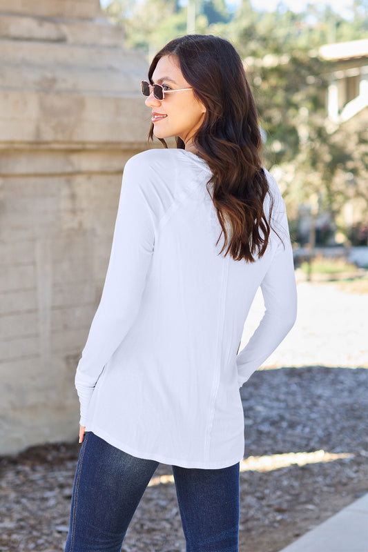 Basic Bae Full Size Round Neck Long Sleeve T-Shirt - Classique Collection