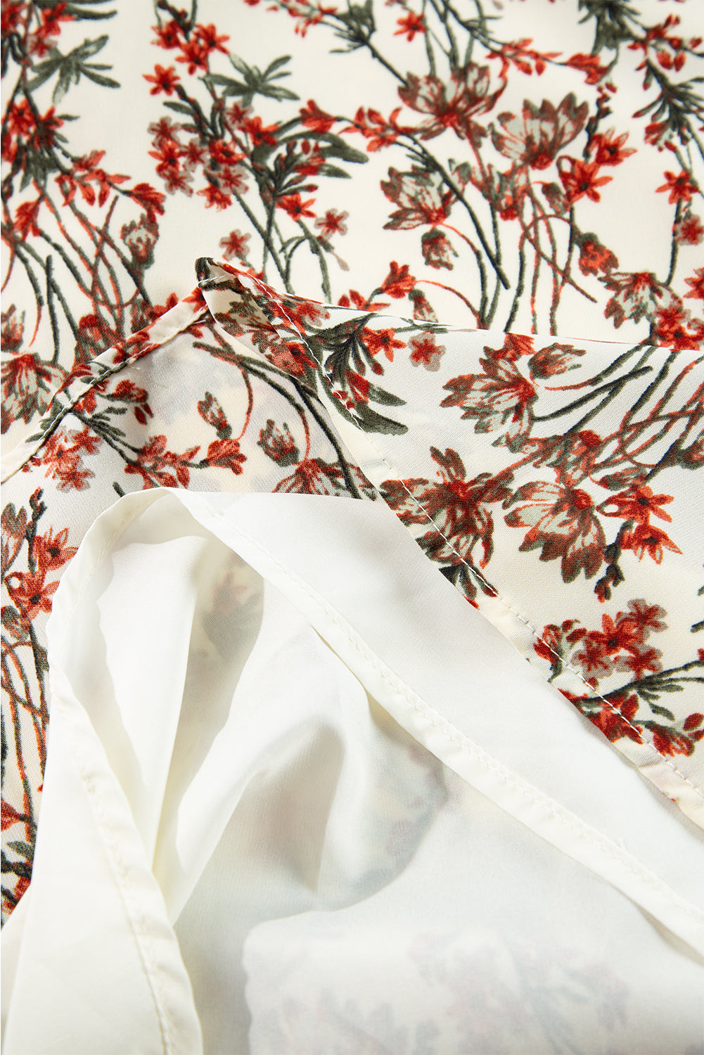Floral Round Neck Long Sleeve Dress - Classique Collection