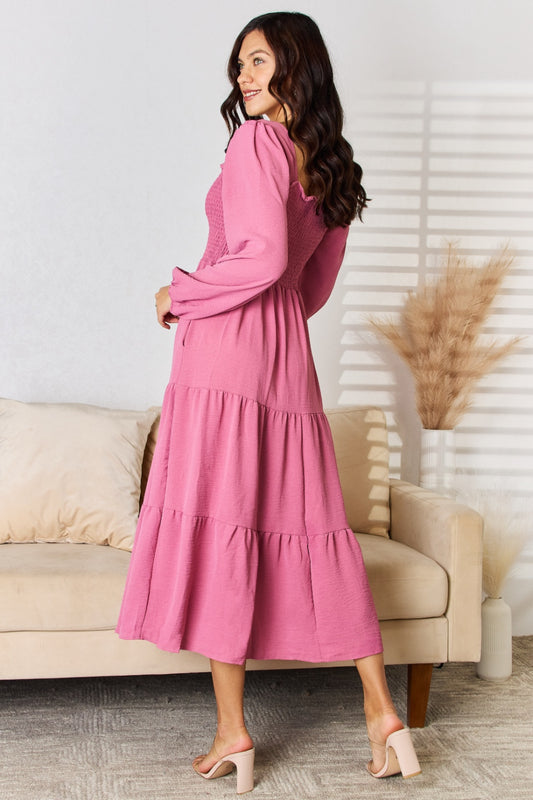 Culture Code Full Size Ruffle Trim Smocked Tiered Dress - Classique Collection