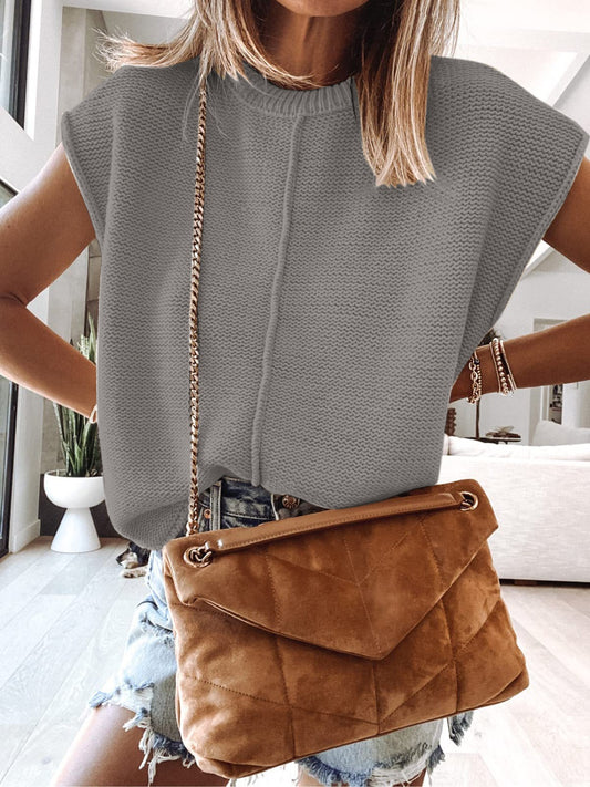 Cap Sleeve Sweater Vest - ClassiQ