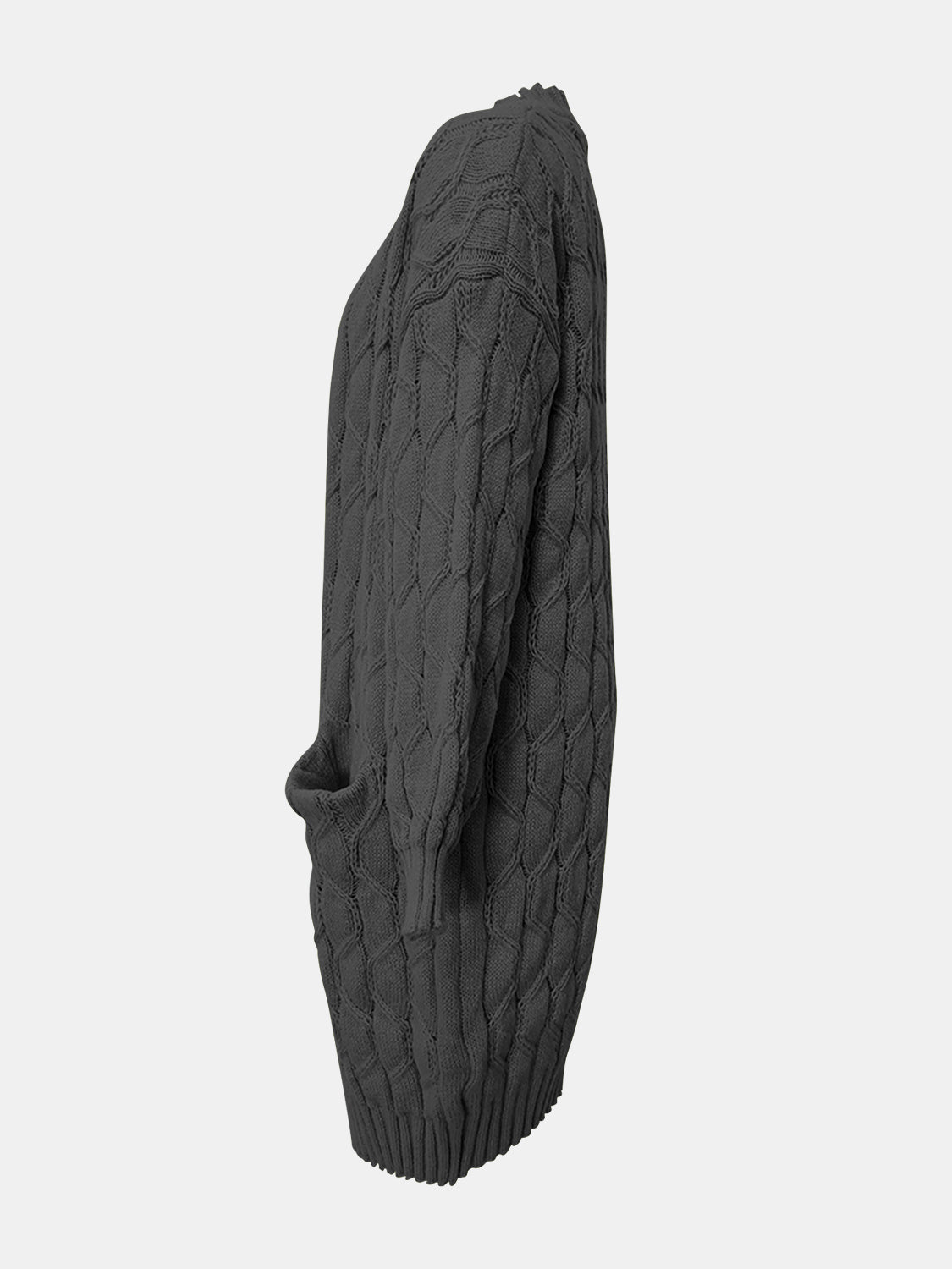 Open Front Long Sleeve Cardigan - ClassiQ