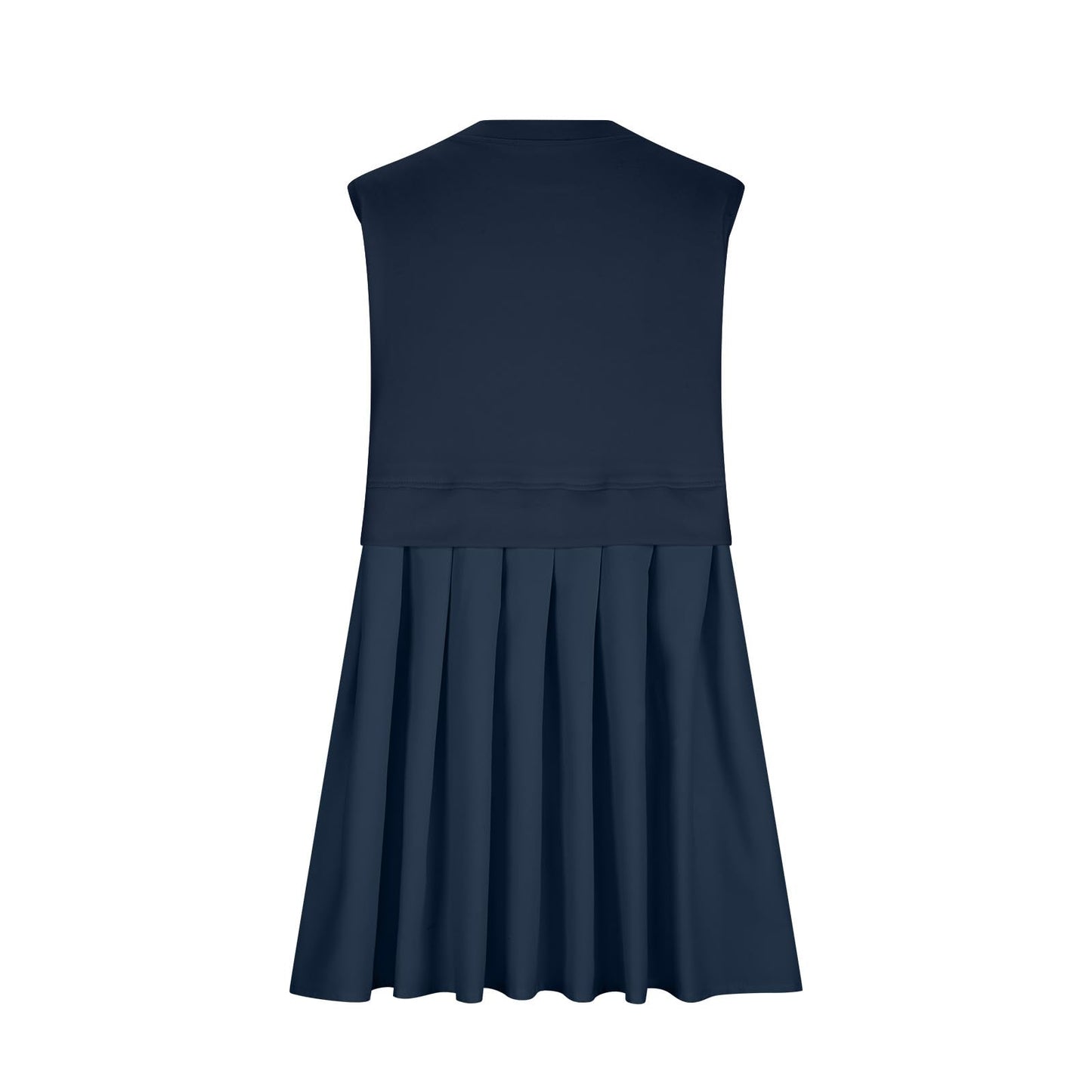 Pleated Round Neck Sleeveless Mini Dress - Classique Collection