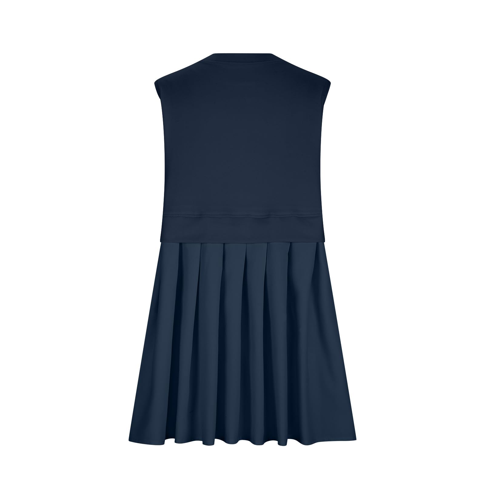 Pleated Round Neck Sleeveless Mini Dress - Classique Collection