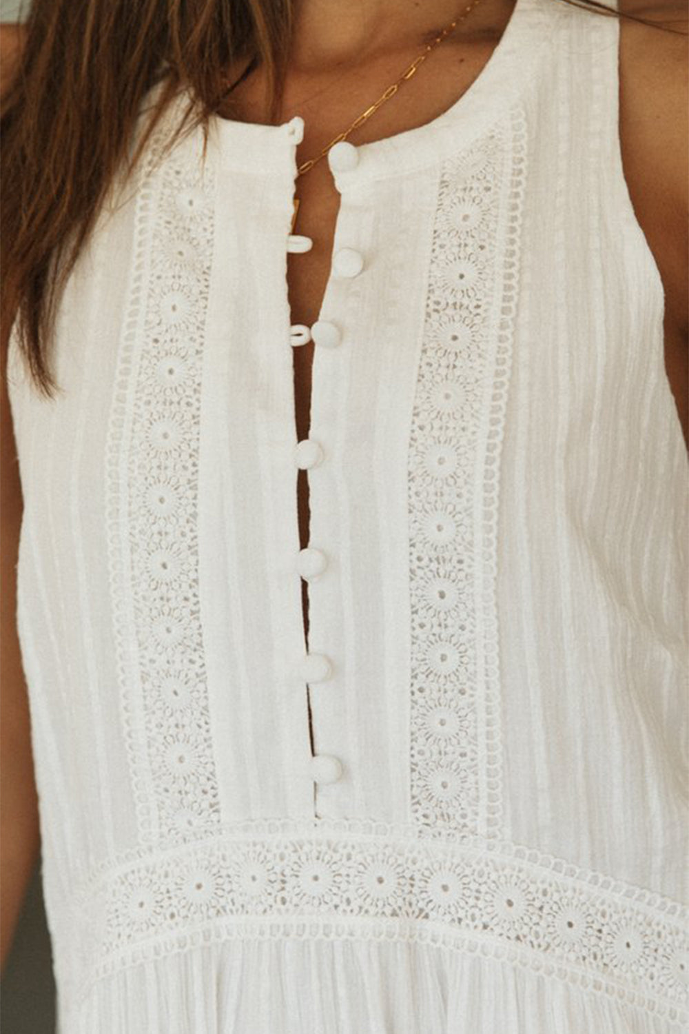 Half Button Sleeveless Mini Dress - Classique Collection