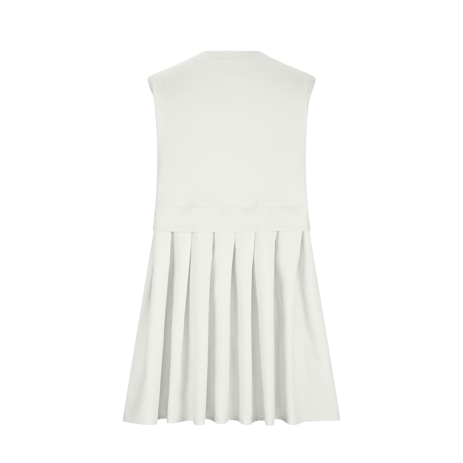Pleated Round Neck Sleeveless Mini Dress - Classique Collection