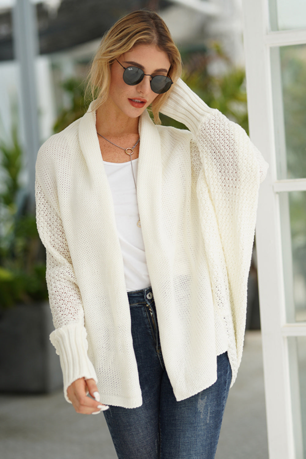 Open Front Batwing Sleeve Cardigan - ClassiQ