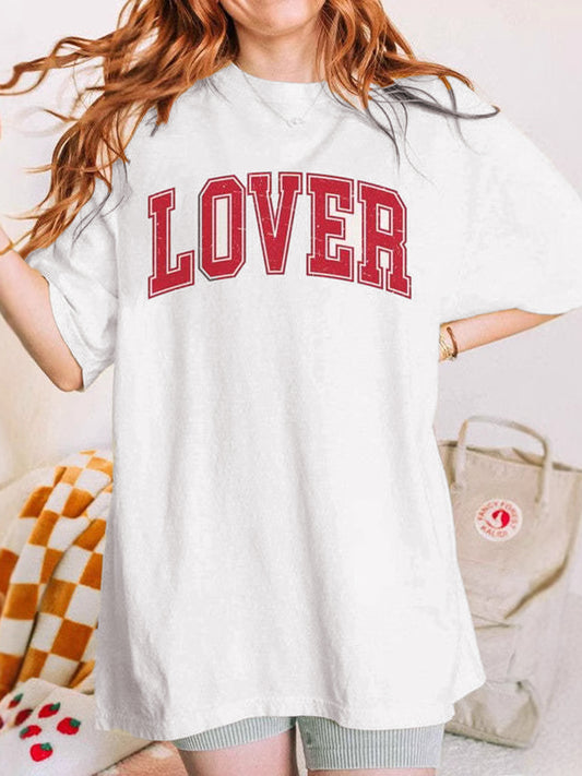 LOVER Round Neck Half Sleeve T-Shirt - Classique Collection