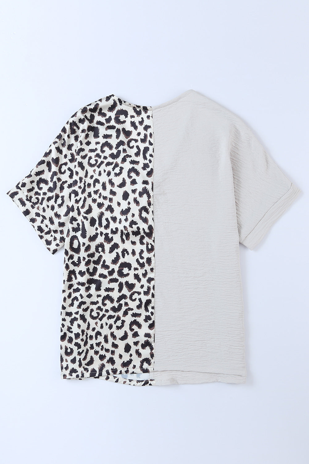 Leopard Color Block V-Neck Blouse - Classique Collection