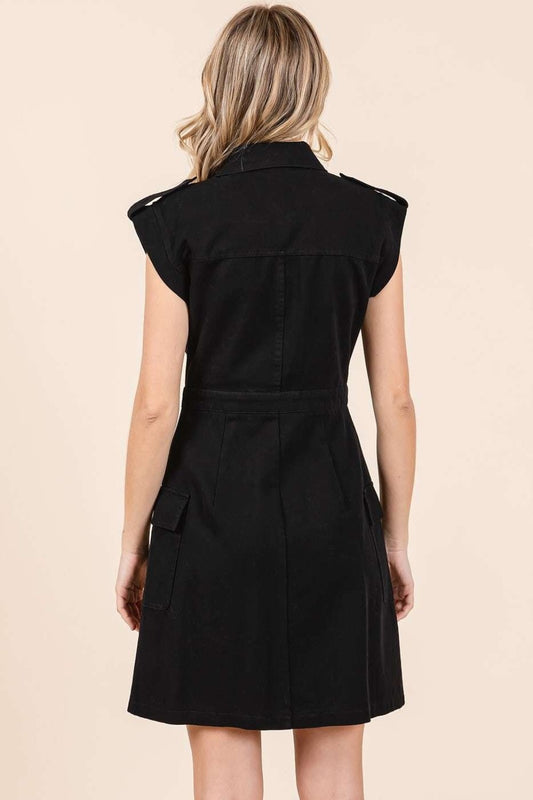 Mittoshop Cargo Pocket Half Button Mini Dress - Classique Collection