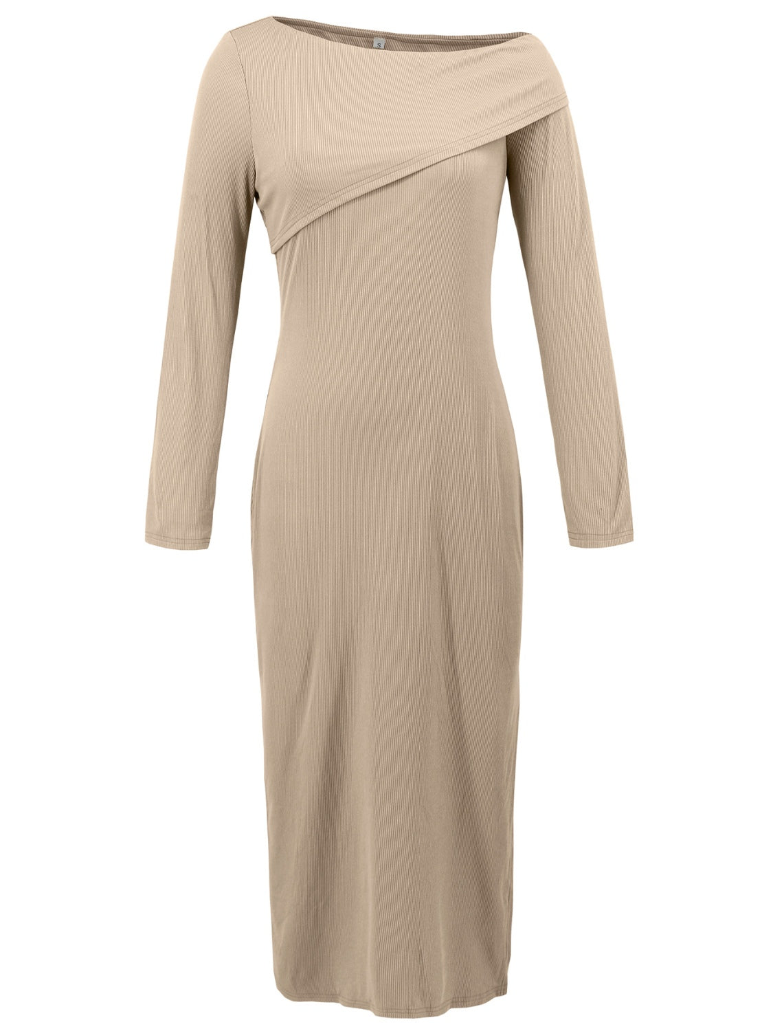 Slit One Shoulder Long Sleeve Dress - Classique Collection