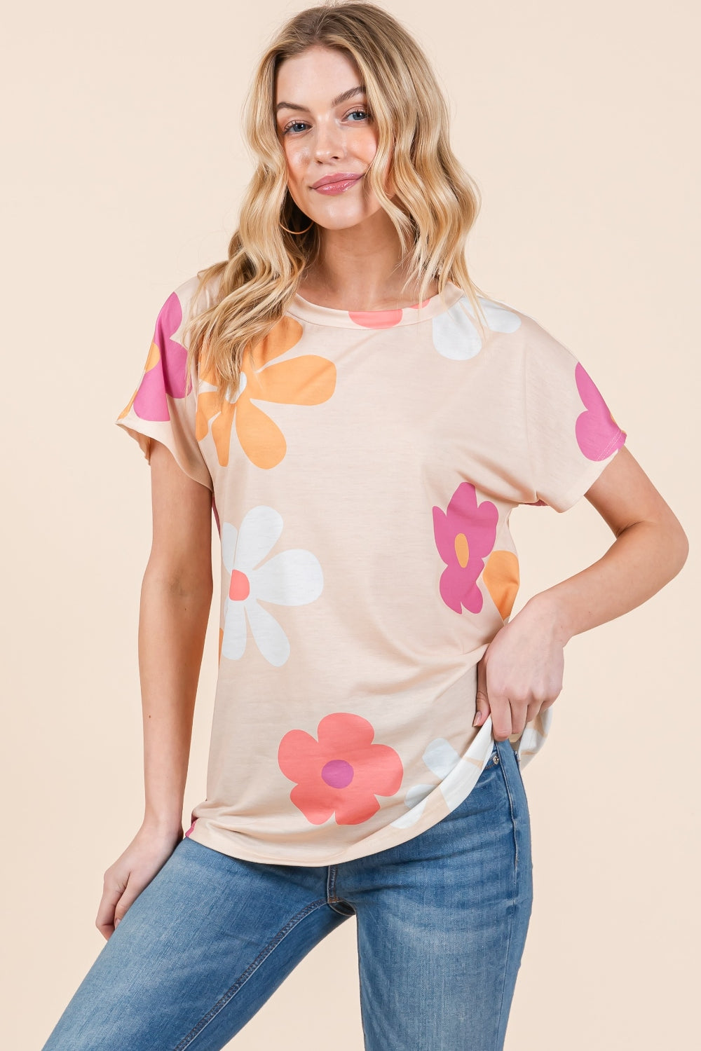 BOMBOM Floral Short Sleeve T-Shirt - Classique Collection
