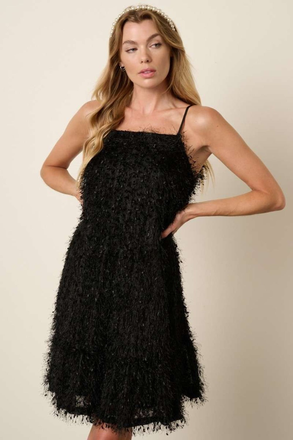Mittoshop Feather Ruffle Hem Mini Cami Dress - Classique Collection