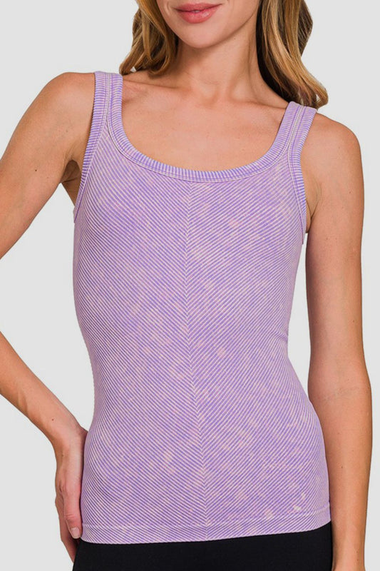 Zenana Ribbed Scoop Neck Tank - Classique Collection