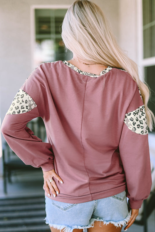 Leopard Round Neck Long Sleeve T-Shirt - Classique Collection