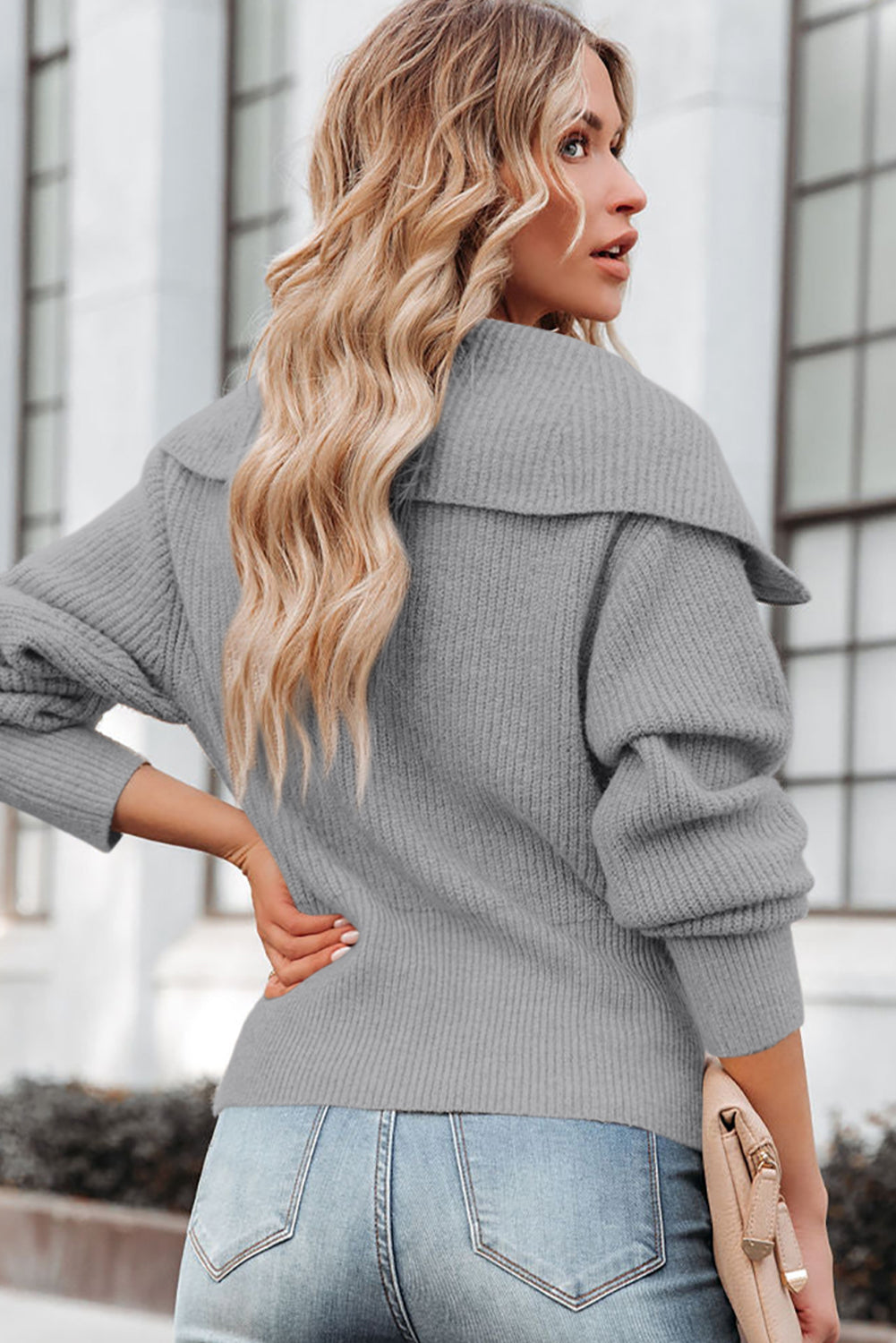 Zip Up Long Sleeve Cardigan - Classique Collection