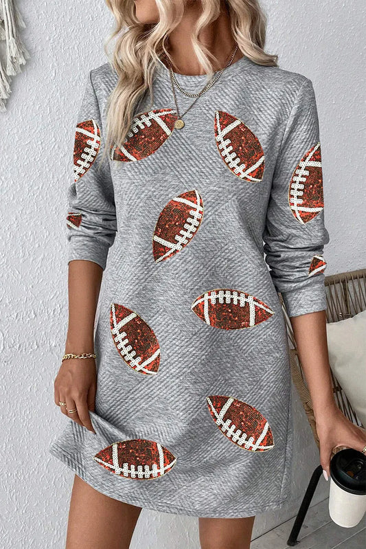 Sequin Football Long Sleeve Mini Dress - Classique Collection