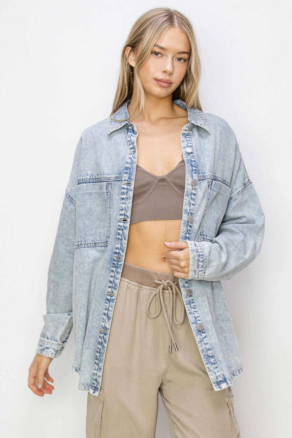 RISEN Button Up Long Sleeve Shacket - Classique Collection