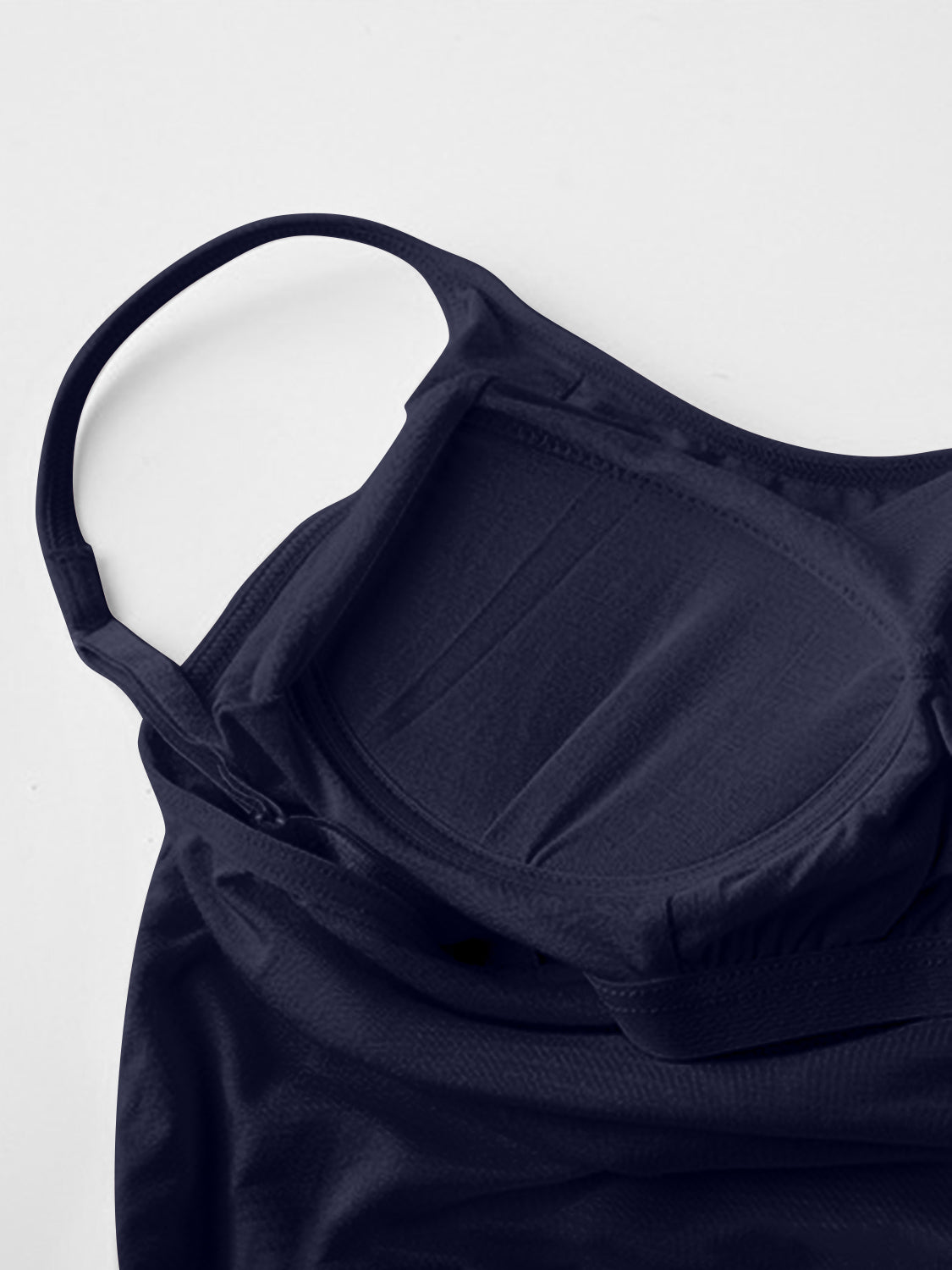 Round Neck Spaghetti Strap Cami Dress with Bra - Classique Collection
