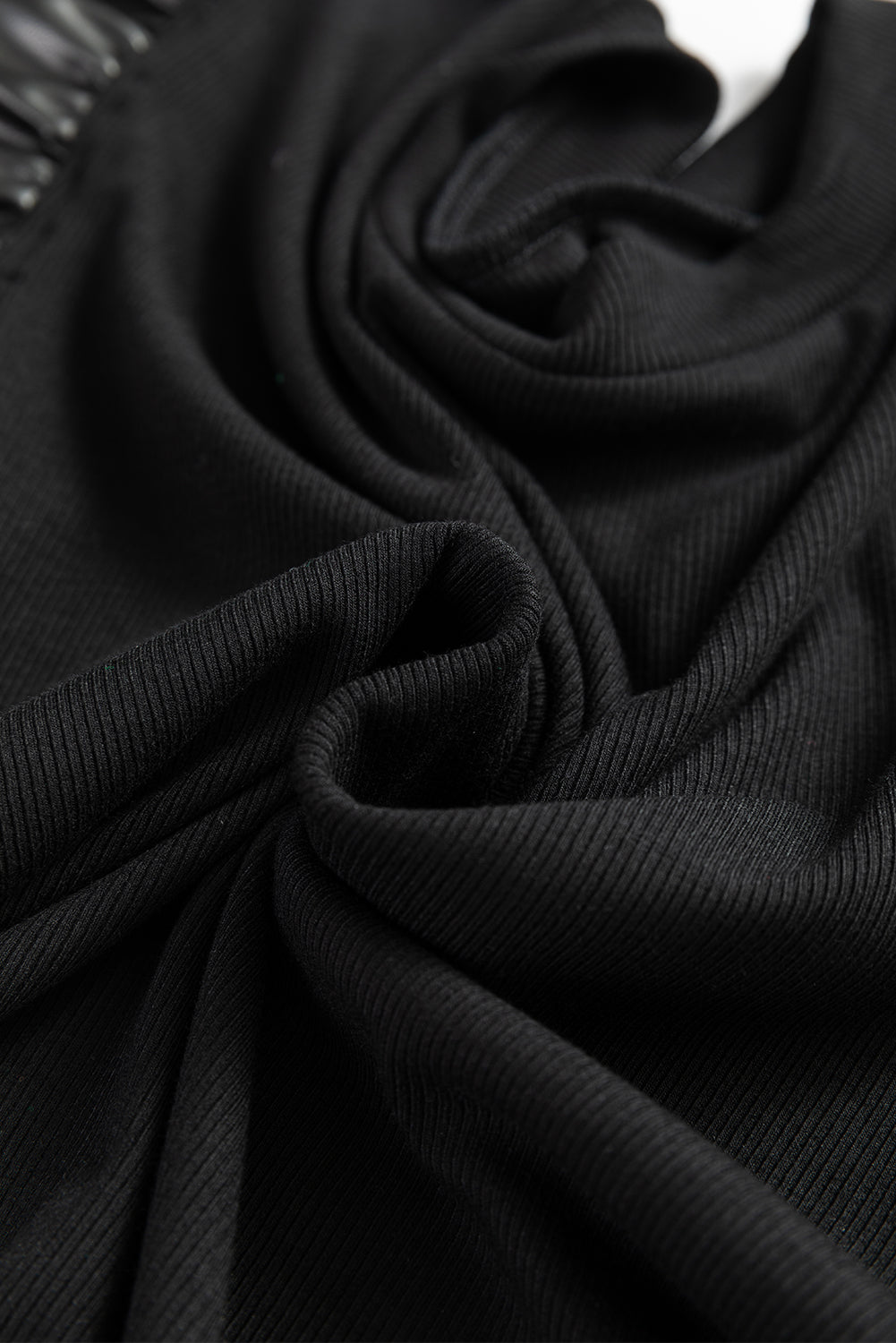 Ruffled Round Neck Cap Sleeve Blouse - Classique Collection