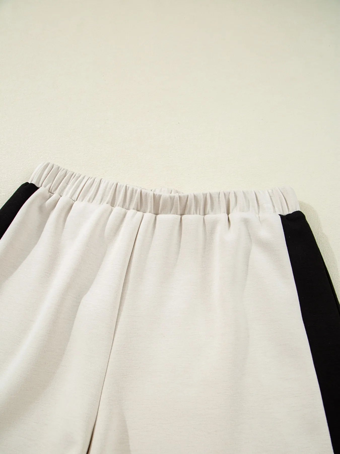 Color Block Half Zip Top and Shorts Two - Piece Set