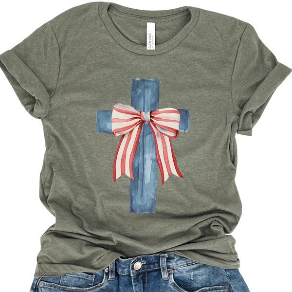 Cross and Bow American Christian T-shirt