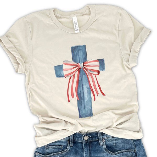 Cross and Bow American Christian T-shirt